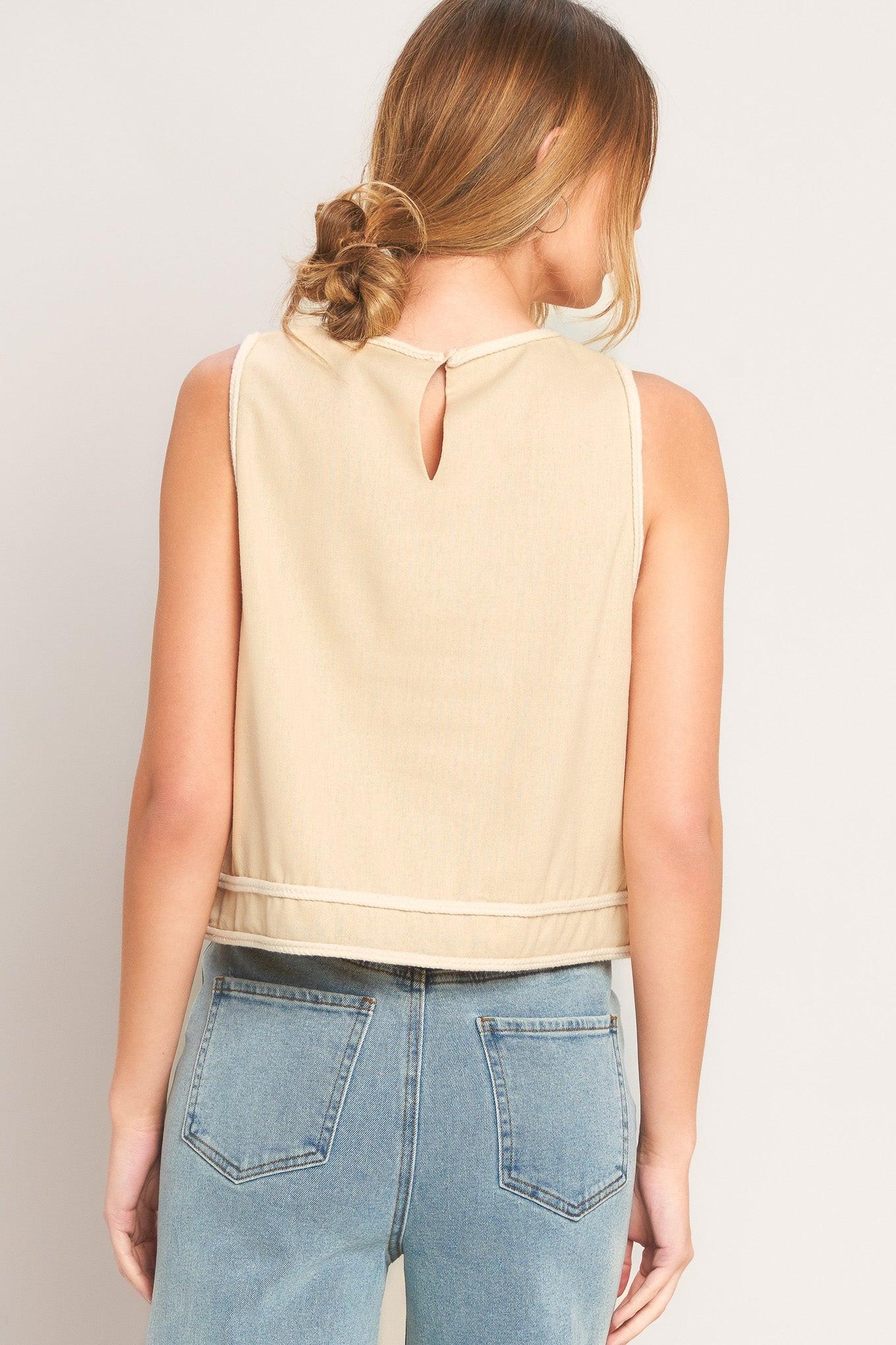 ELEVATED ESSENTIAL WOVEN TOP