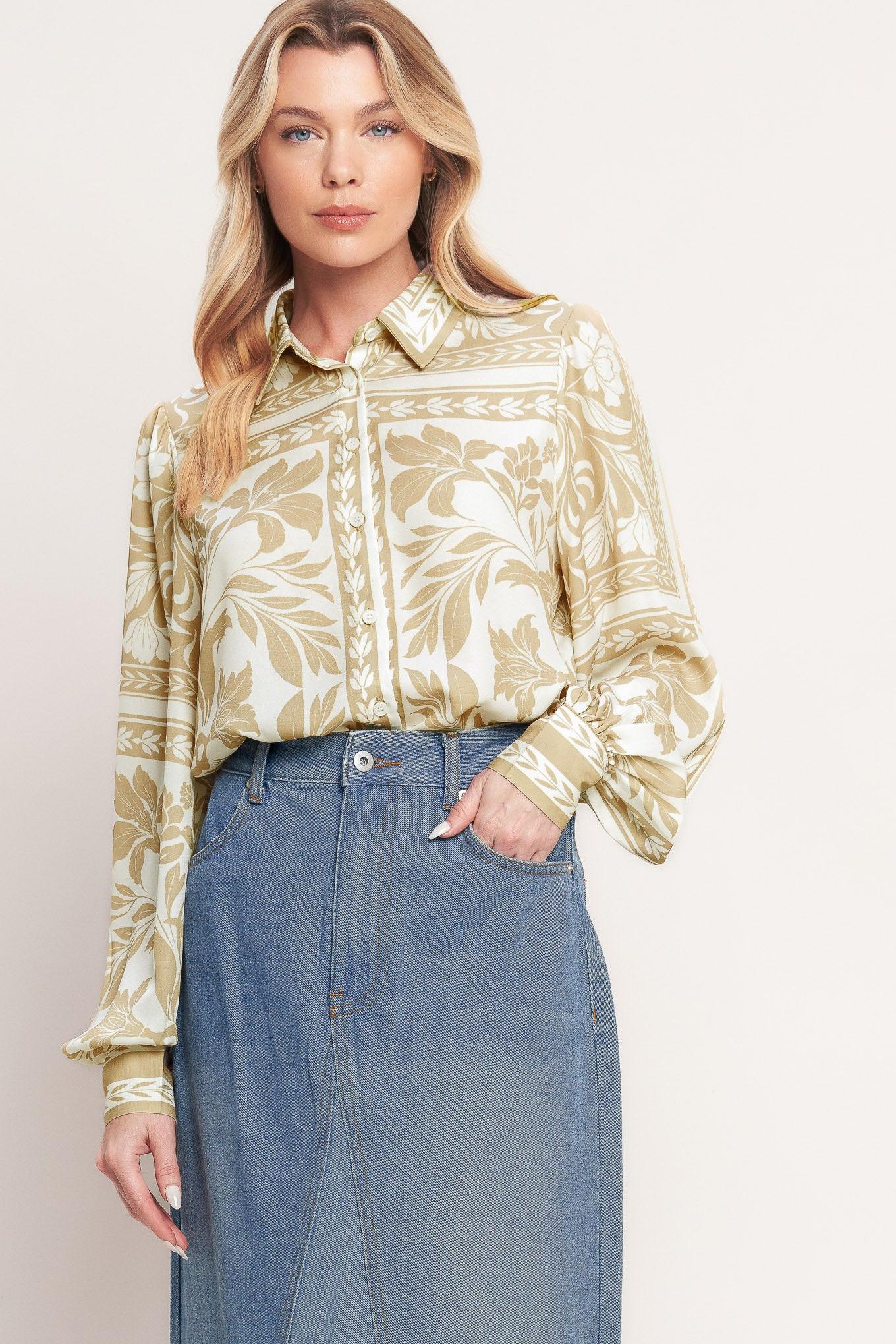 PALM BAZAAR WOVEN TOP