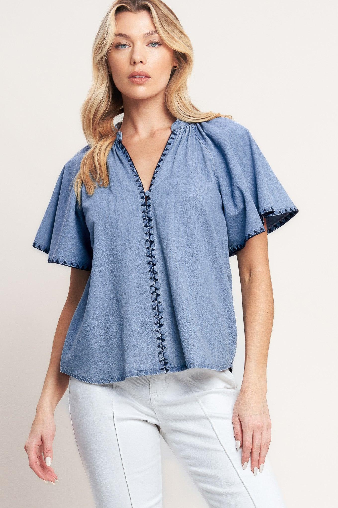 WEEKEND WANDERER WOVEN TOP