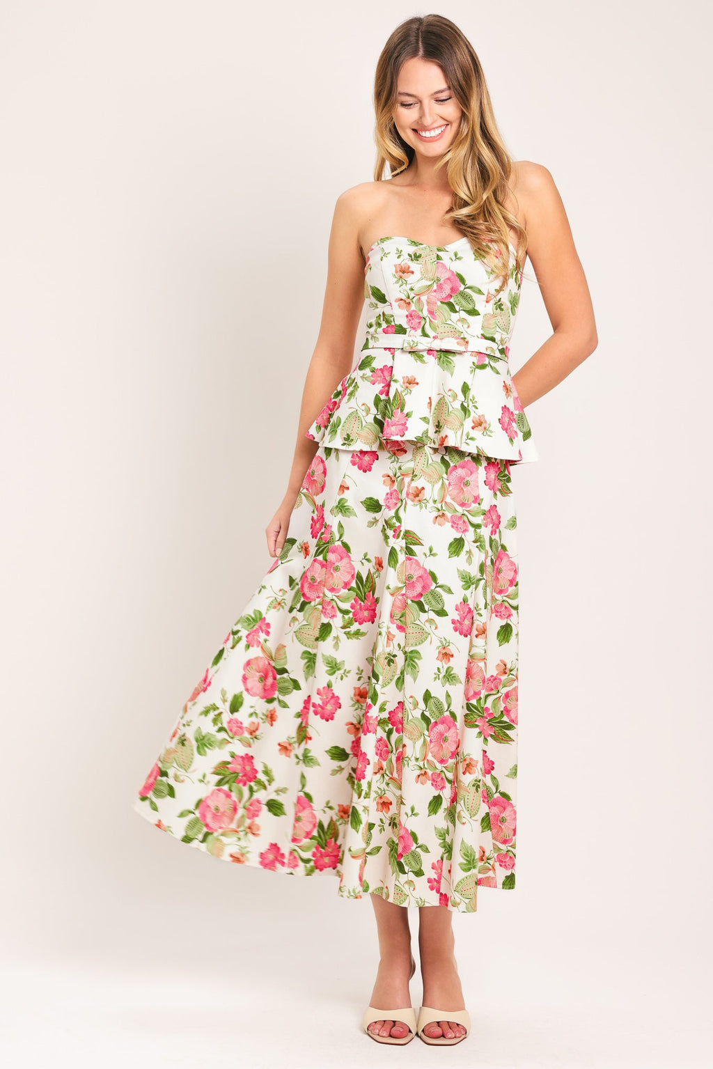 ROSE PETAL WOVEN TUBE TOP