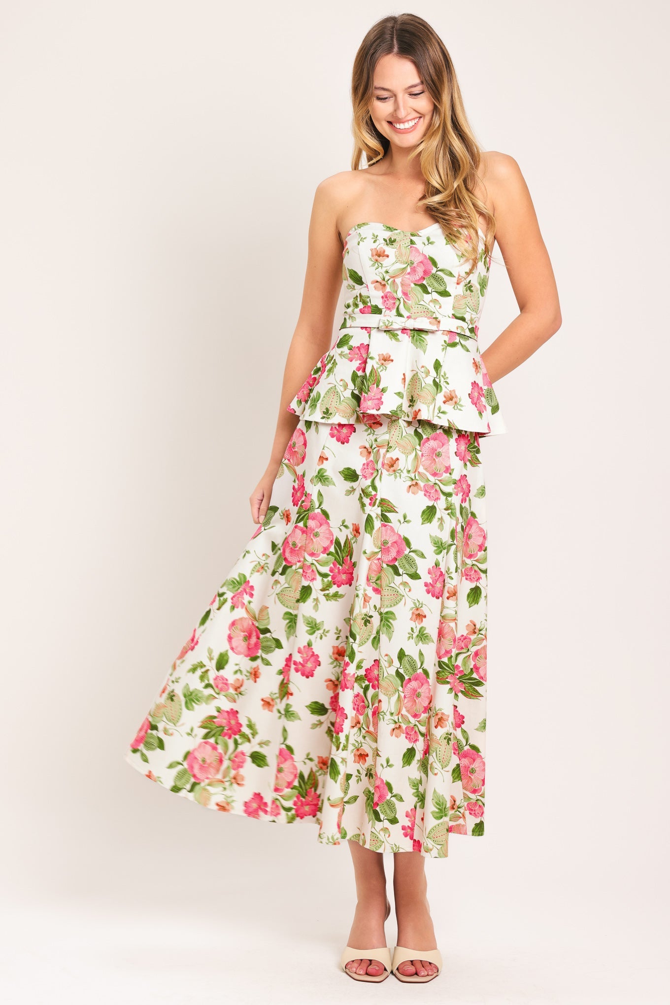ROSE PETAL WOVEN TUBE TOP
