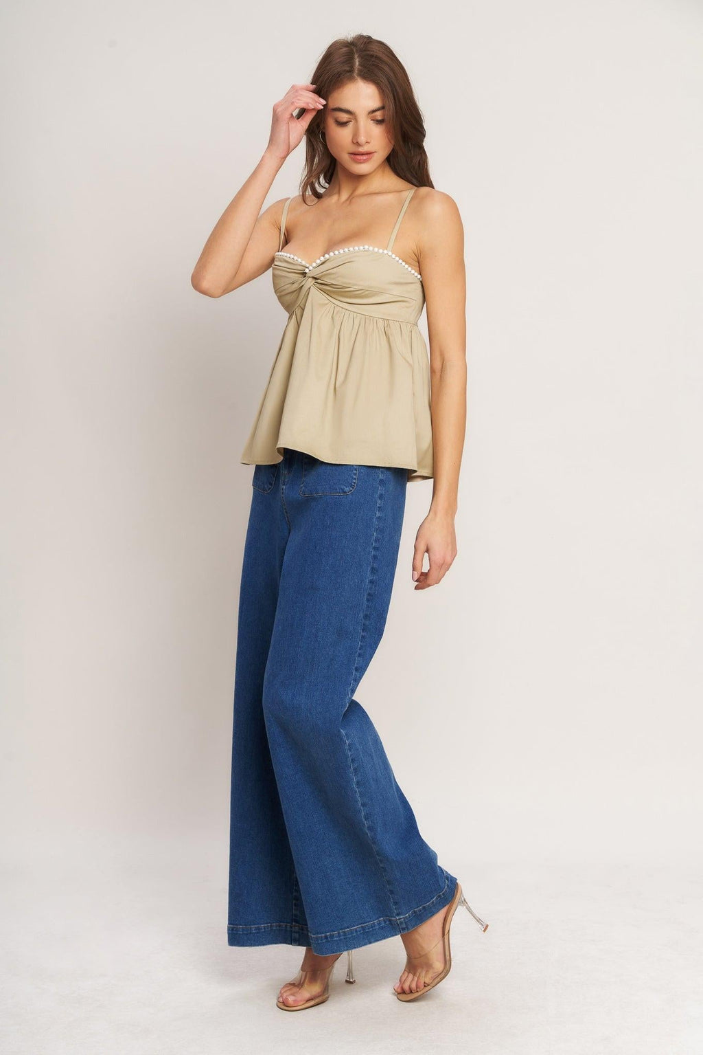 SLEEK TEMPTATION WOVEN TOP