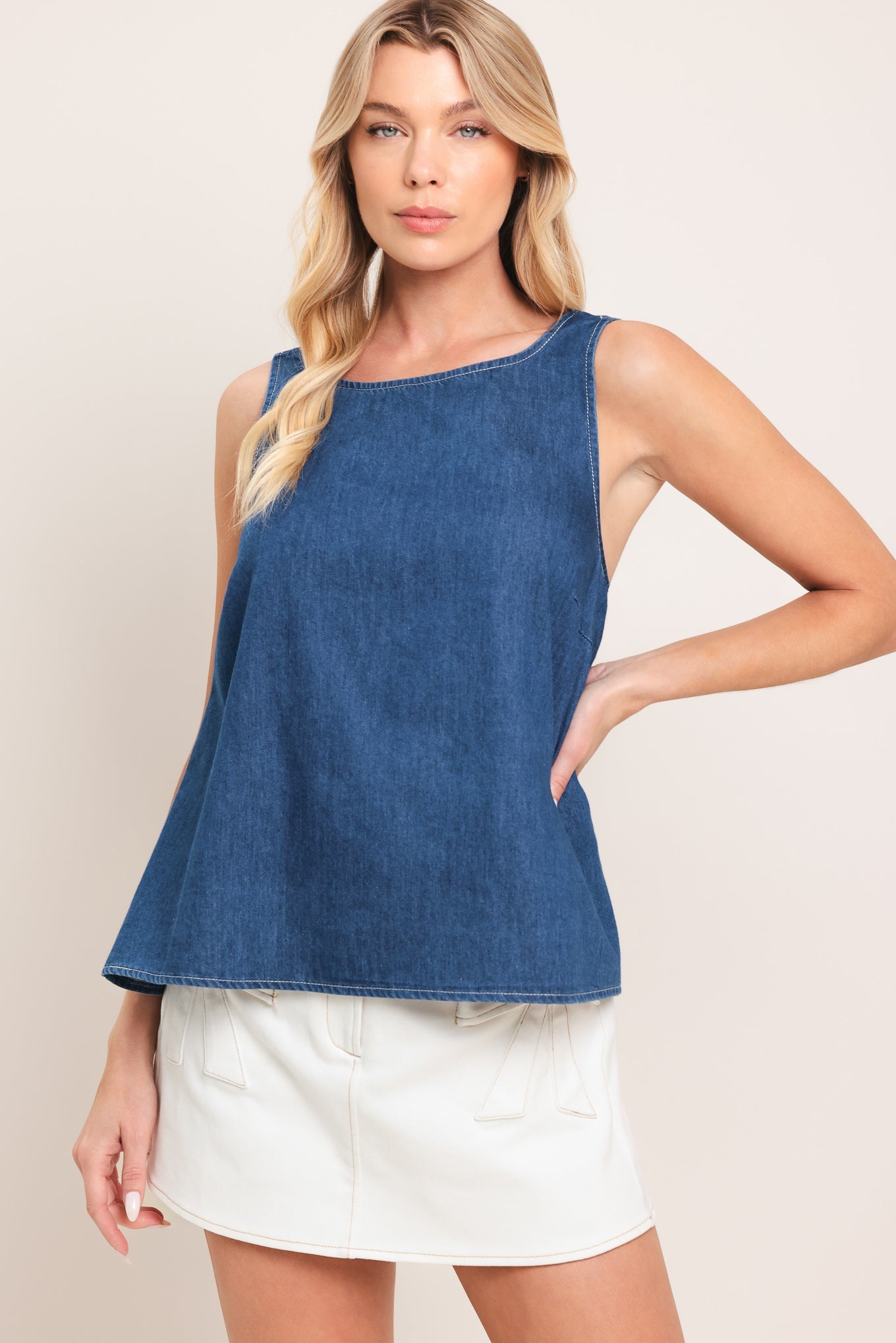 WASHED FLOW WOVEN TOP