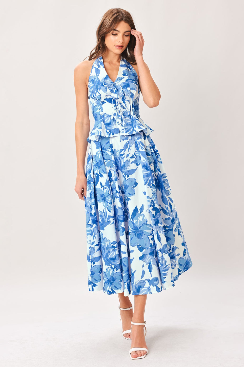 SKY BLOSSOM WOVEN TOP