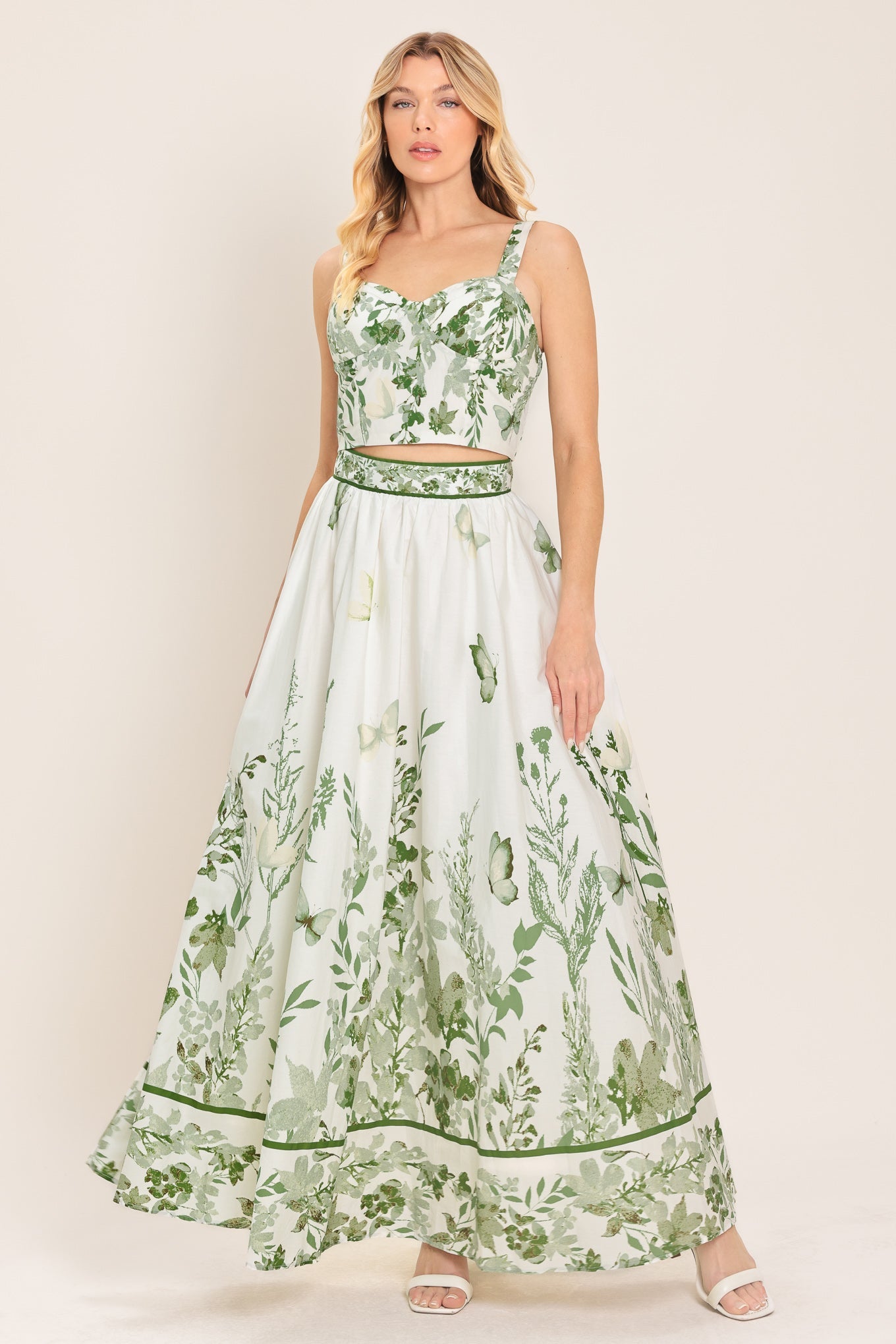 GREENHOUSE ROMANCE WOVEN BUSTIER TOP
