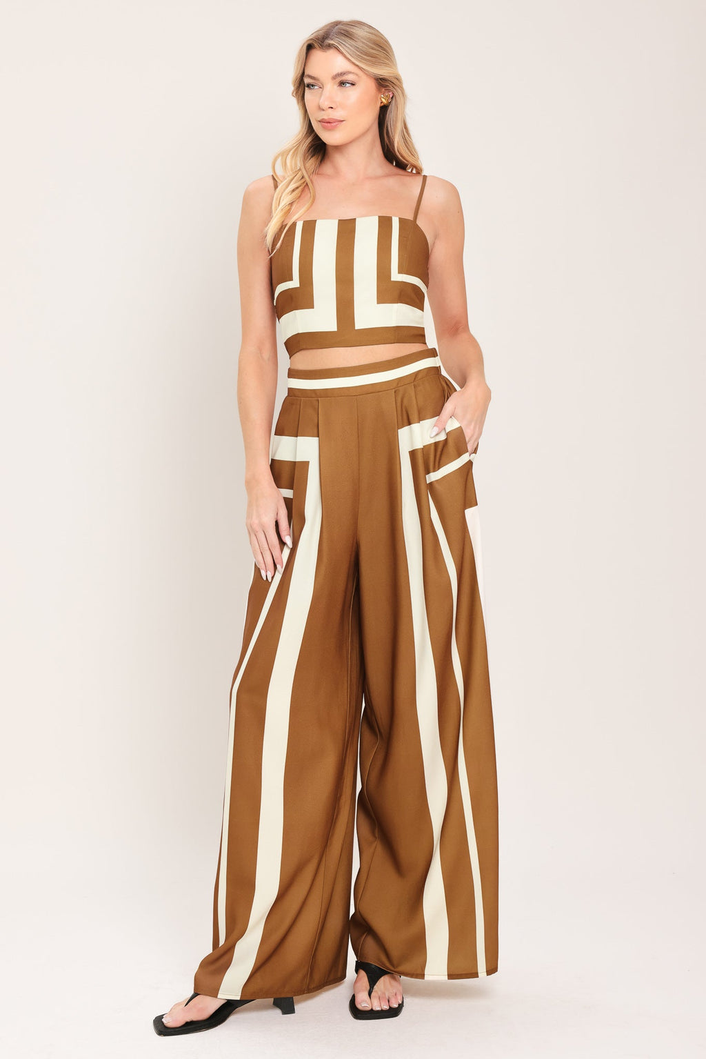 LUXE COAST WOVEN TOP AND PANT SET