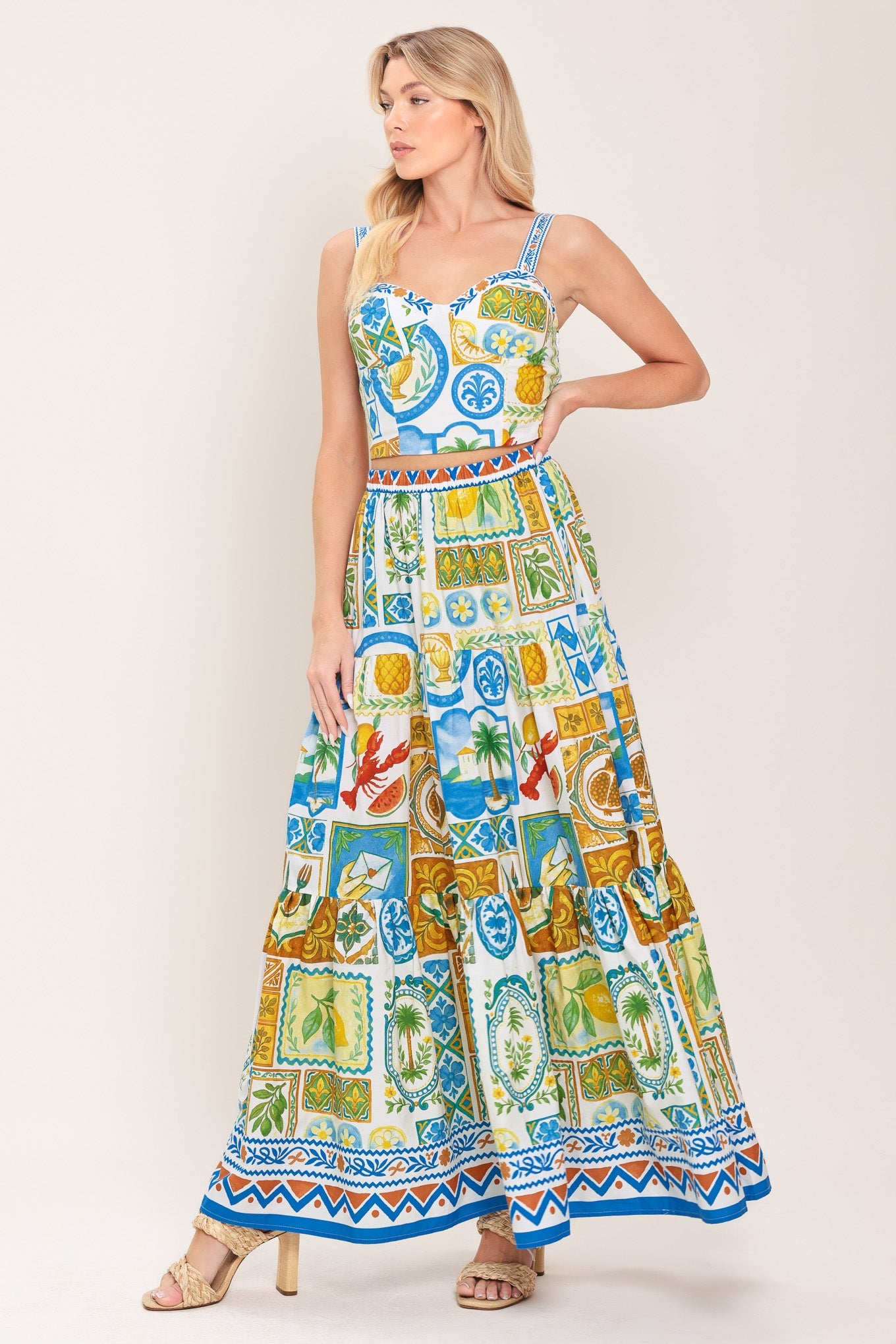 SICILIAN SUMMER WOVEN CROP TOP