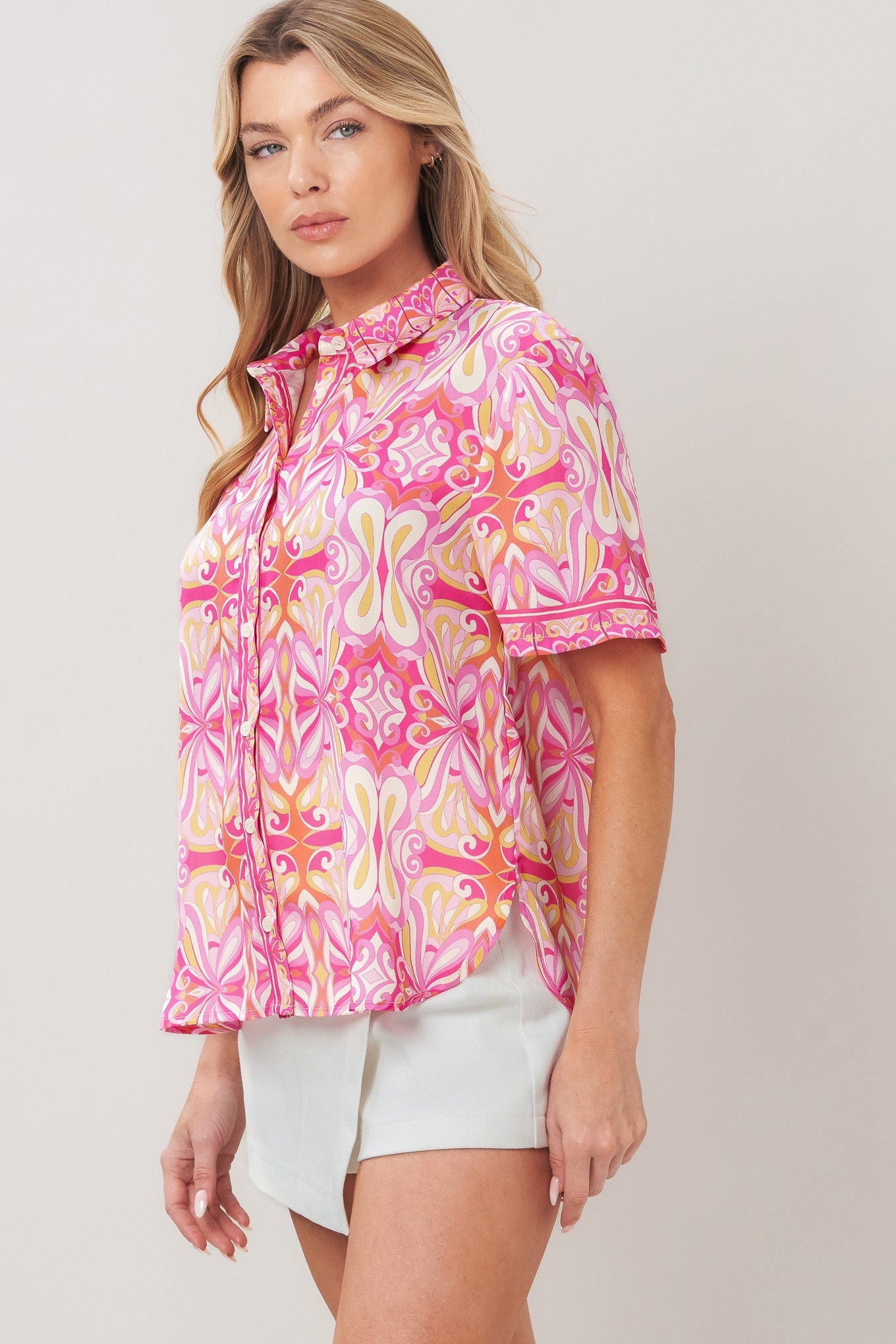 CANDY ORBIT WOVEN TOP