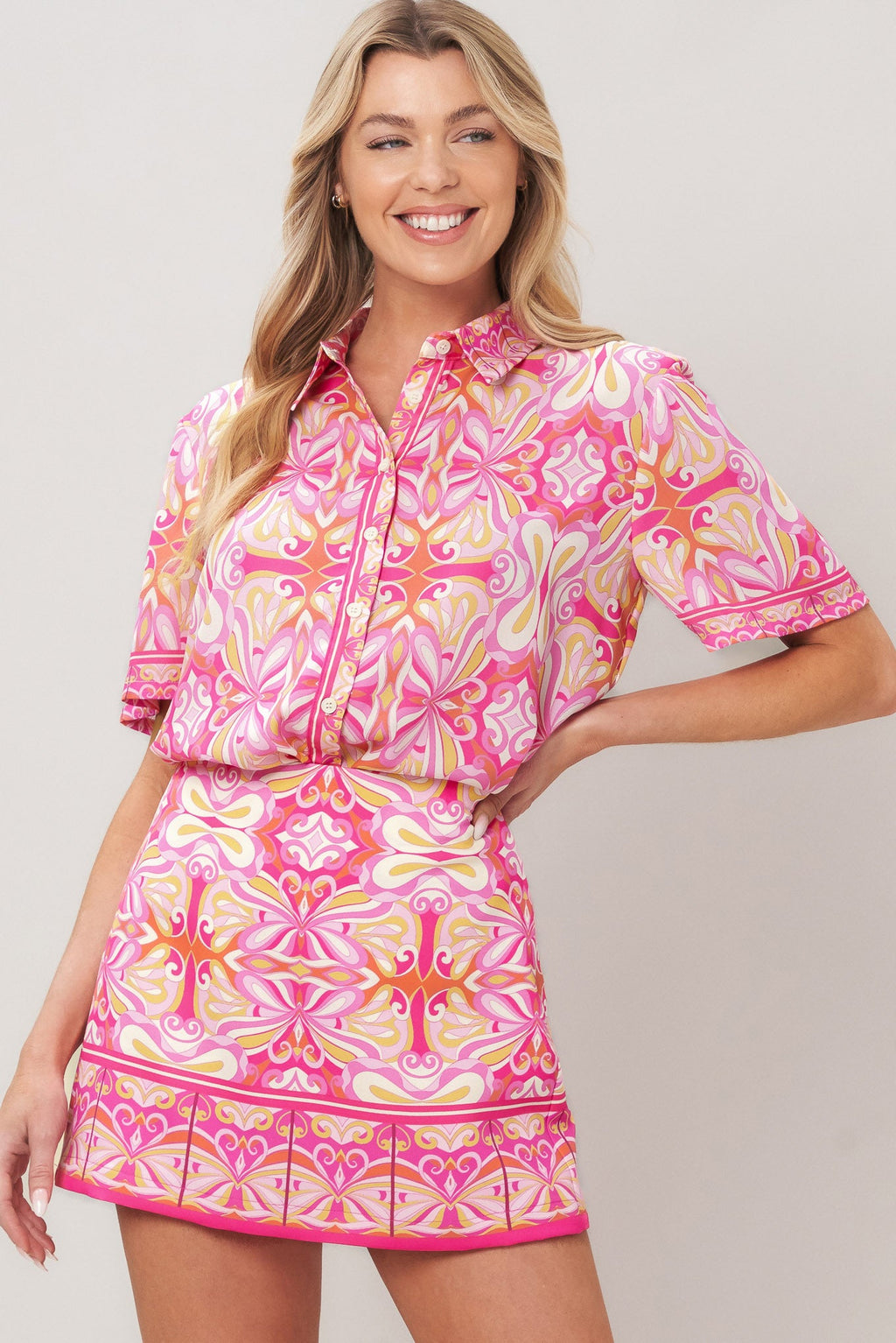 CANDY ORBIT WOVEN TOP