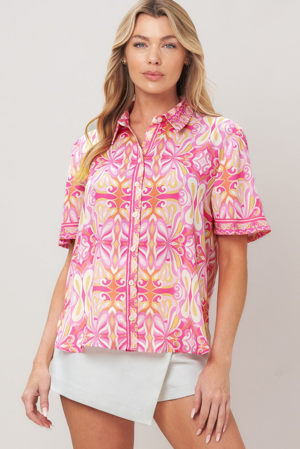 CANDY ORBIT WOVEN TOP