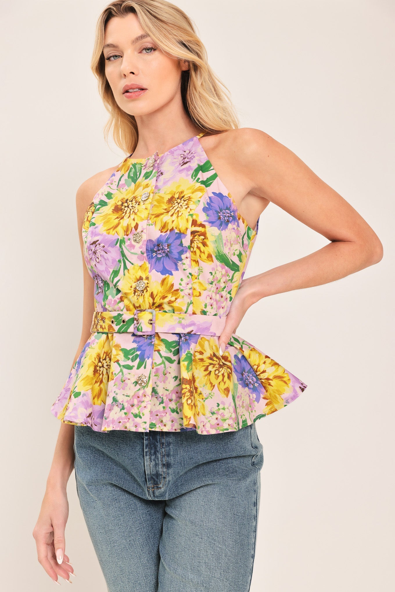 BLOSSOM MARKET WOVEN TOP