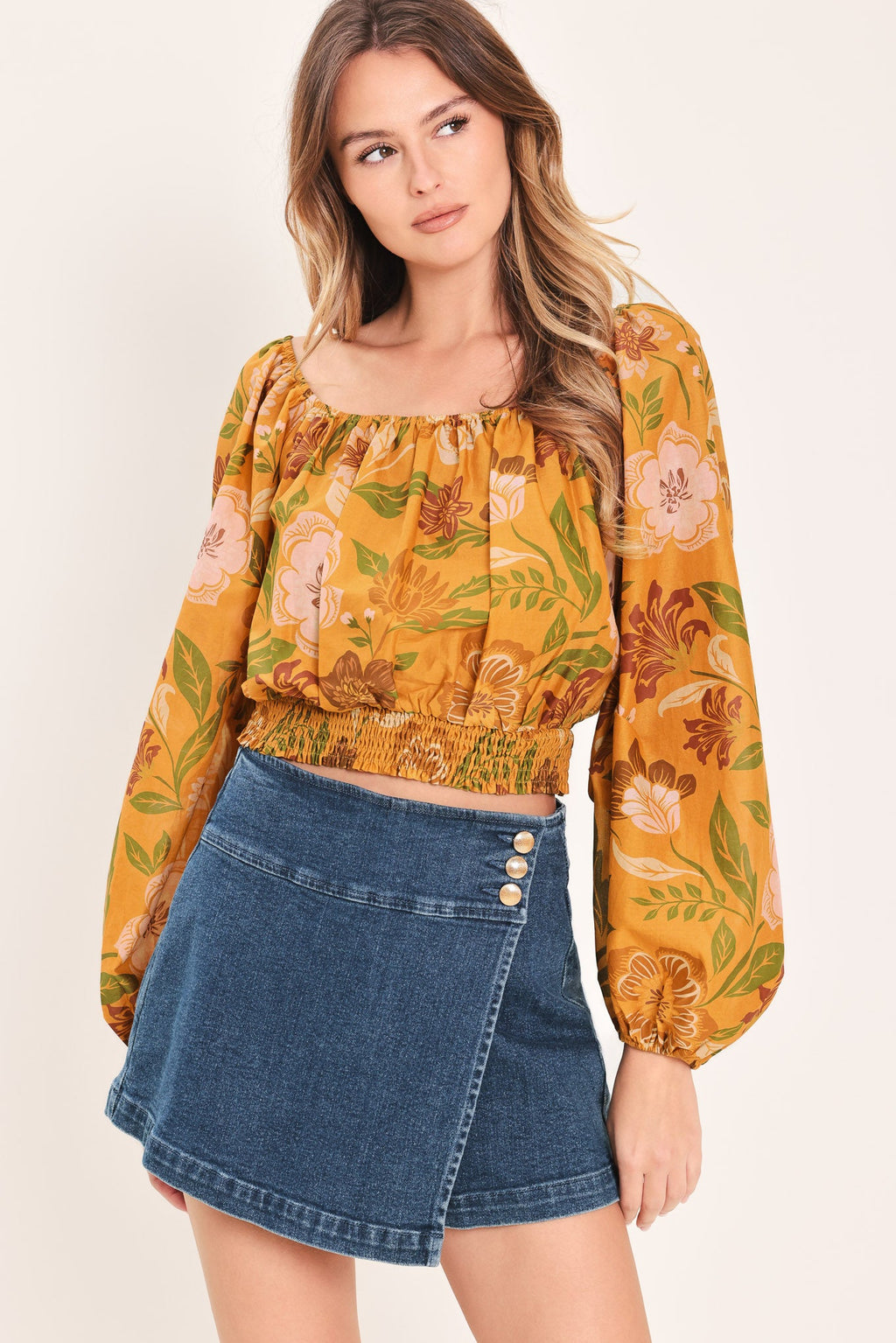 SUNSET GARDEN WOVEN TOP