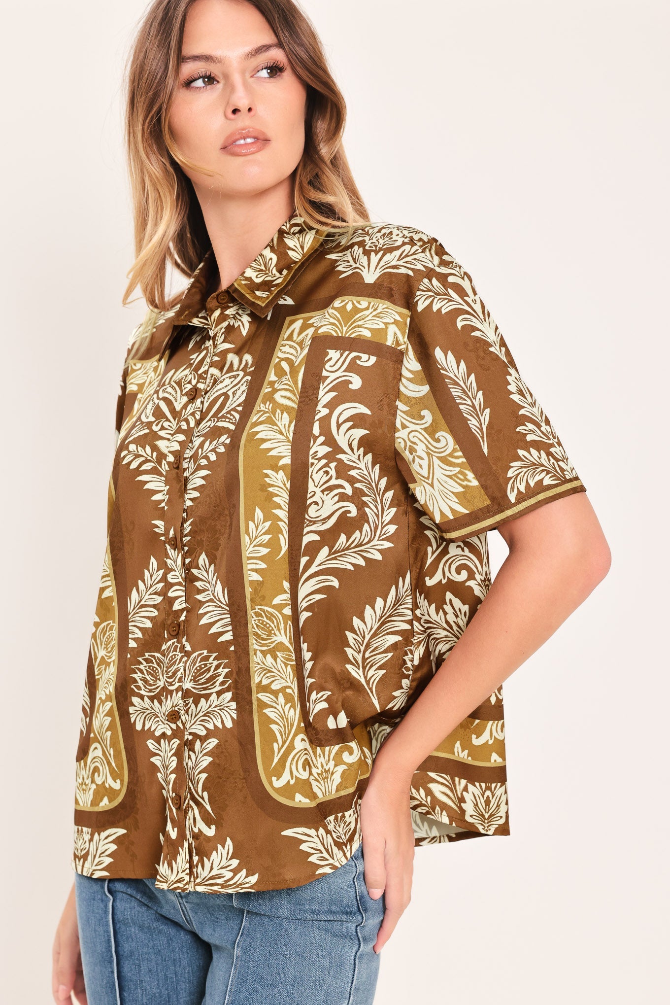 VINTAGE MANOR PALAZZO WOVEN TOP