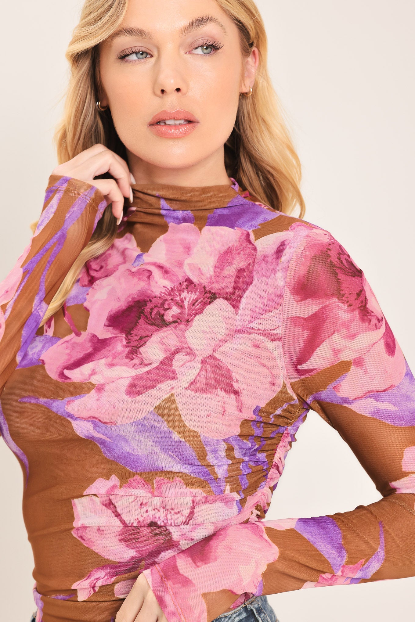 PLUM BLOSSOM POWER MESH TOP