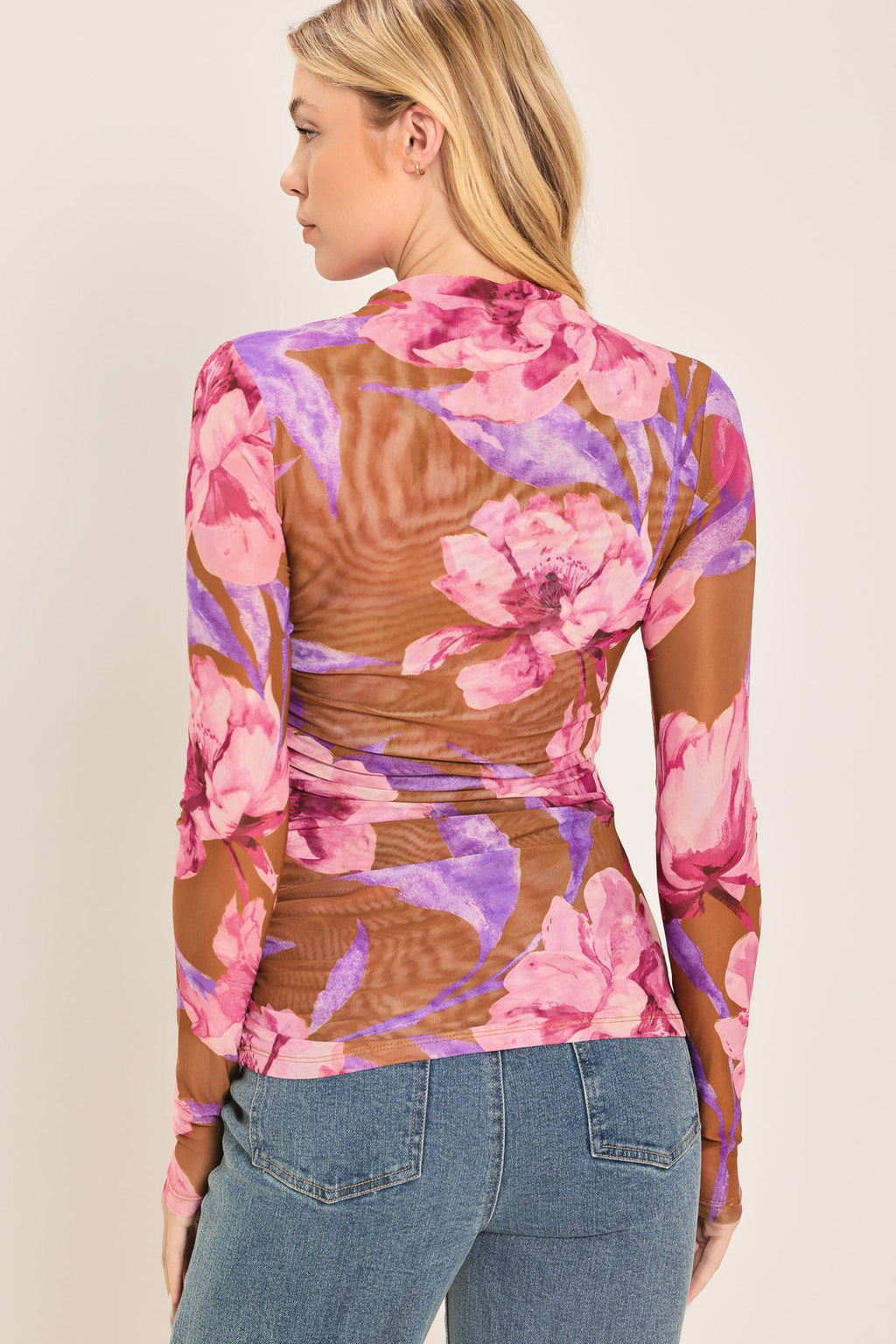 PLUM BLOSSOM POWER MESH TOP