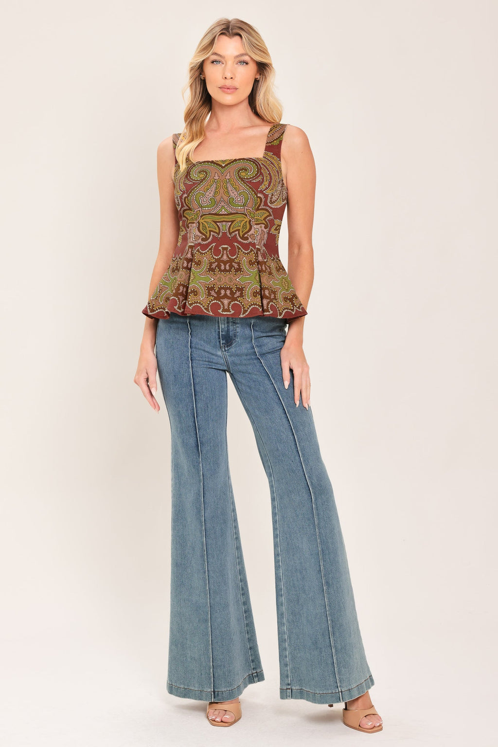 RUSTIC MEDALLION WOVEN TOP