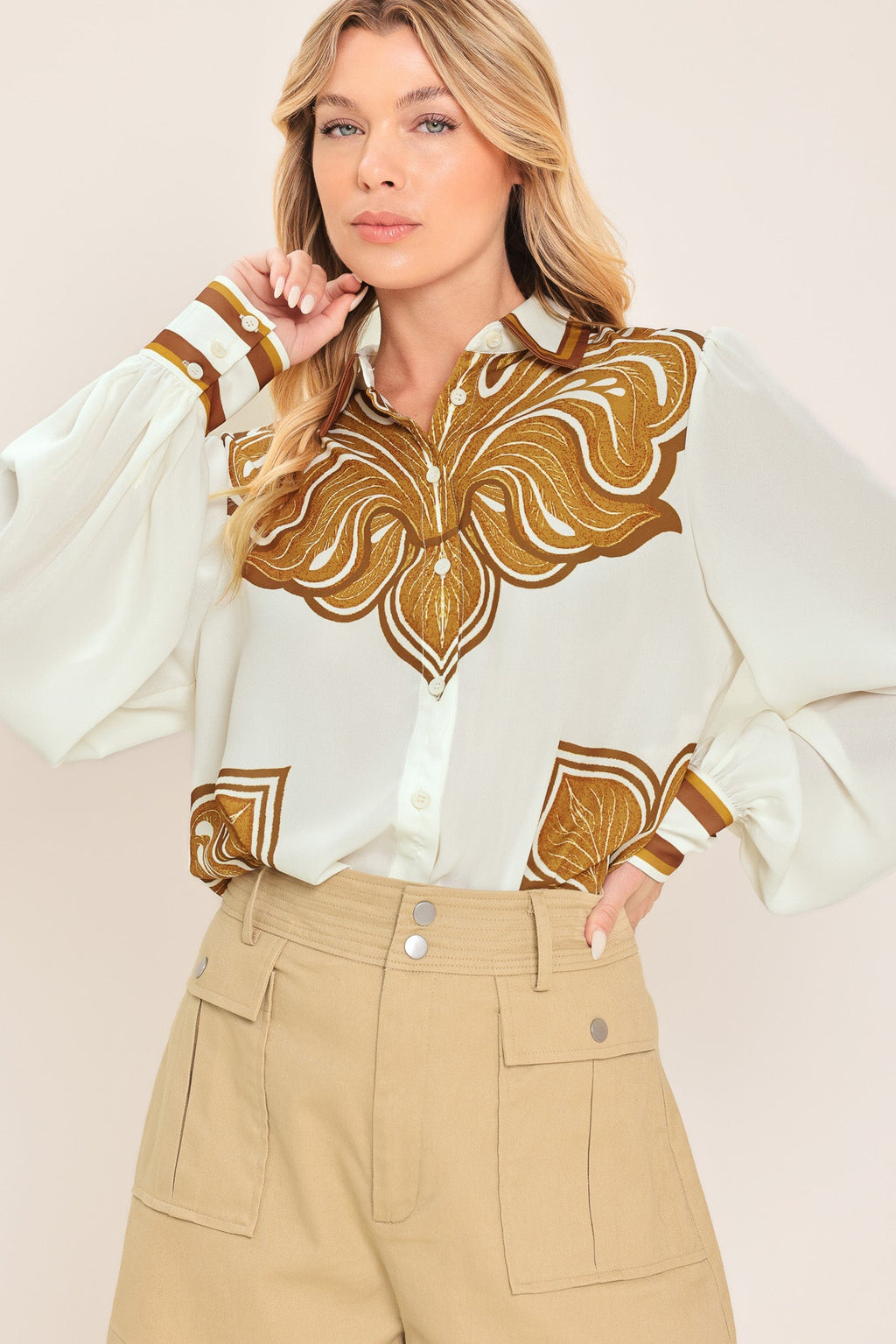 DESERT BLOOM WOVEN TOP