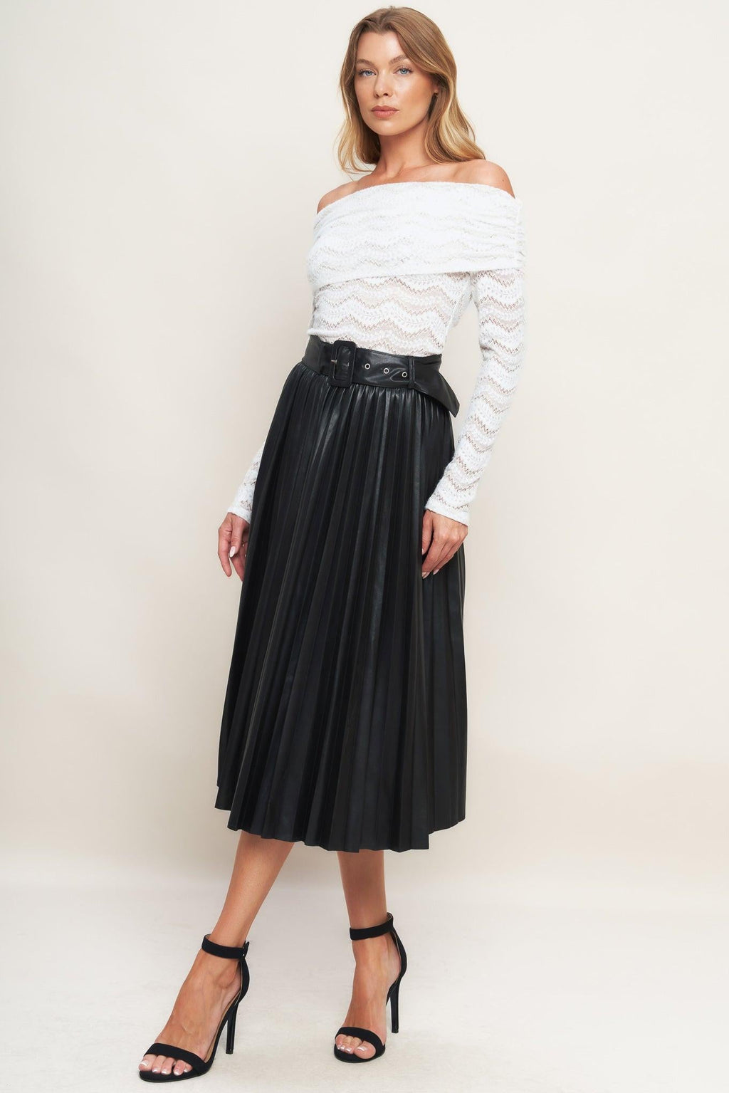 YOU FILL MY LIFE WITH LEATHER MIDI SKIRT