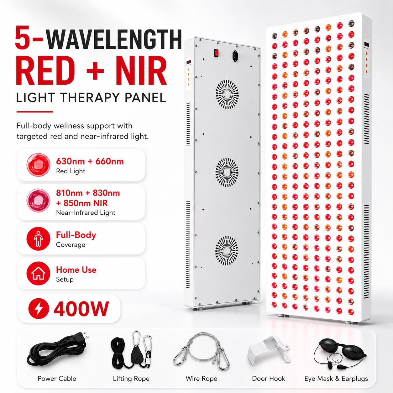 Red Light Therapy  & Near Infrared Light Therapy Panel, Full Body, 1500W