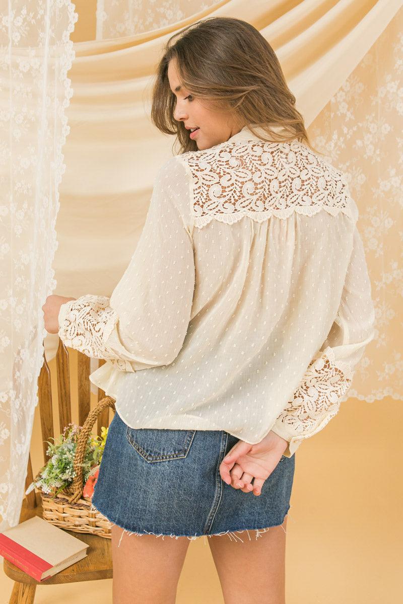 STAY AHEAD PEASANT TOP