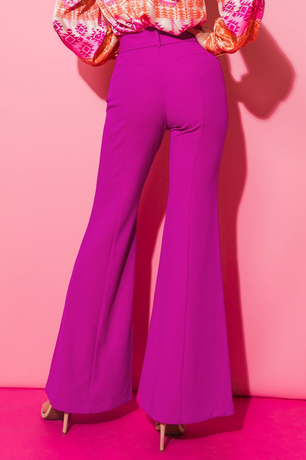 COUNTDOWN THE HOURS WOVEN FLARED PANTS