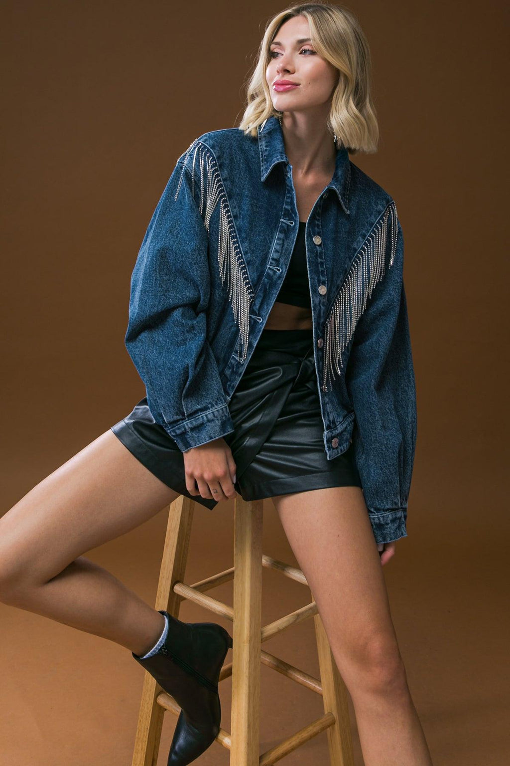 STUNNING EXCELLENCE WASHED DENIM JACKET