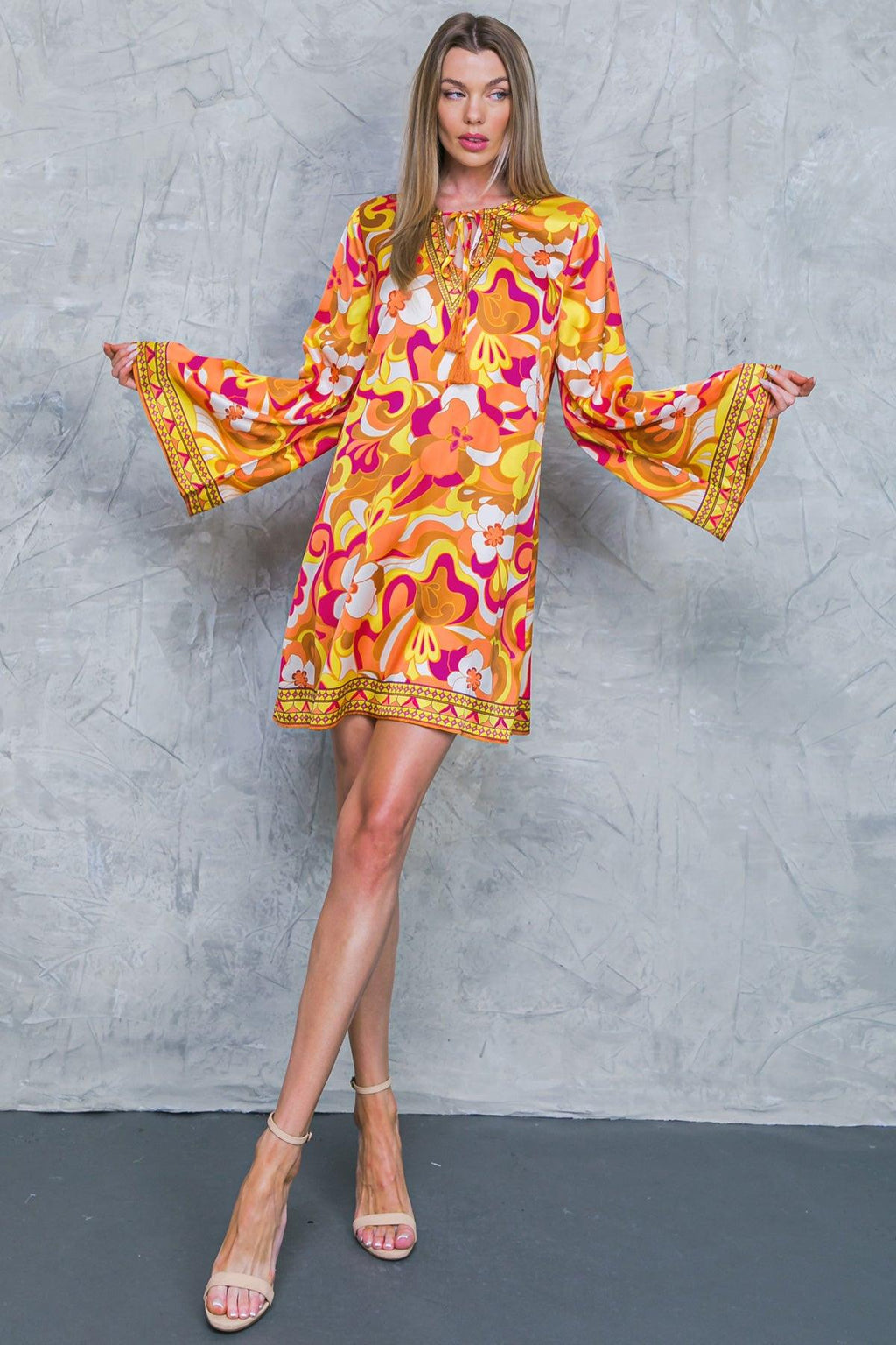 CAUGHT FEELINGS WOVEN MINI DRESS