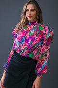 MAKES ME HAPPY WOVEN TOP
